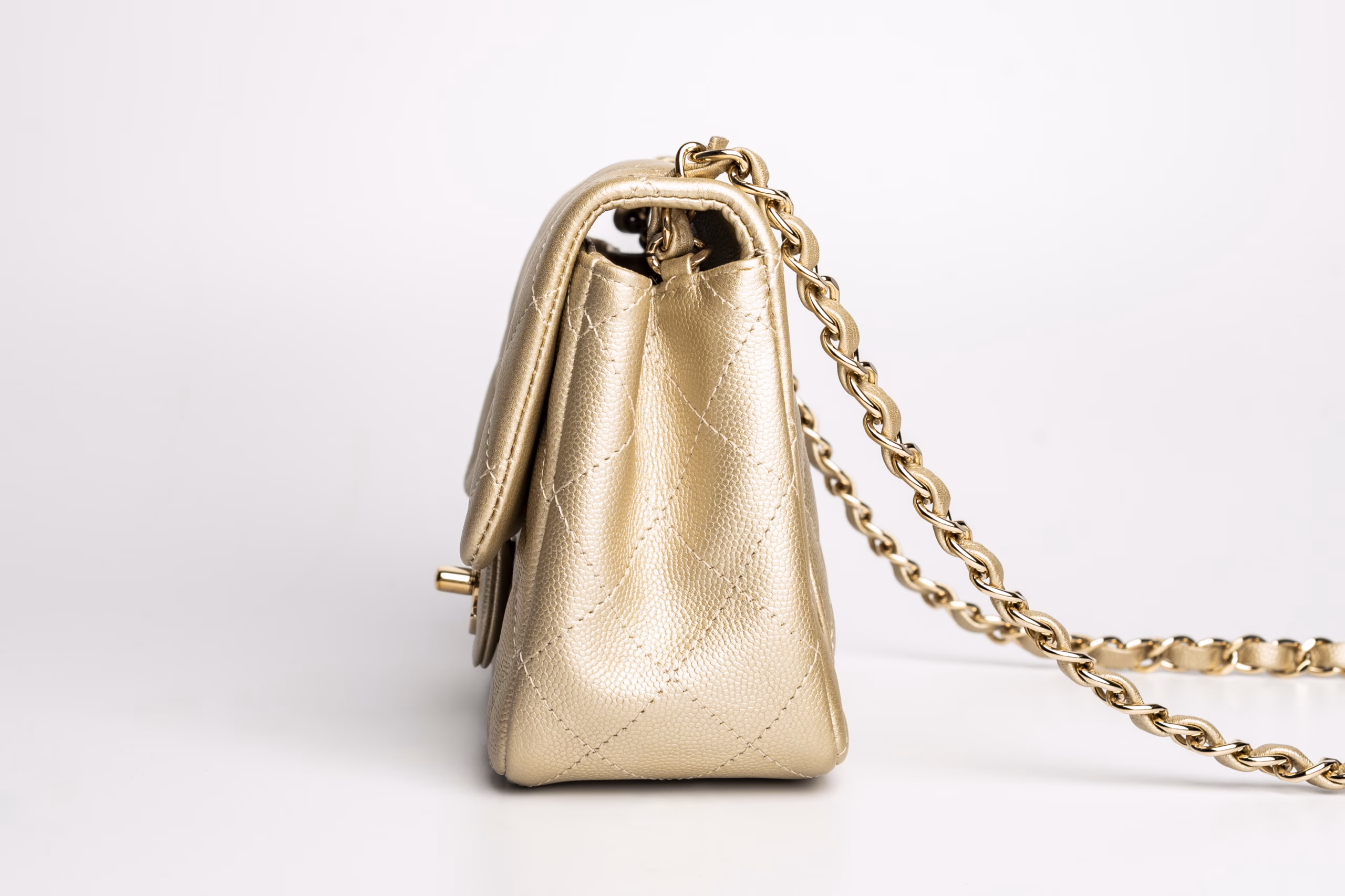 Chanel Square Classic Single Flap Bag Quilted Lambskin Mini - Image 7