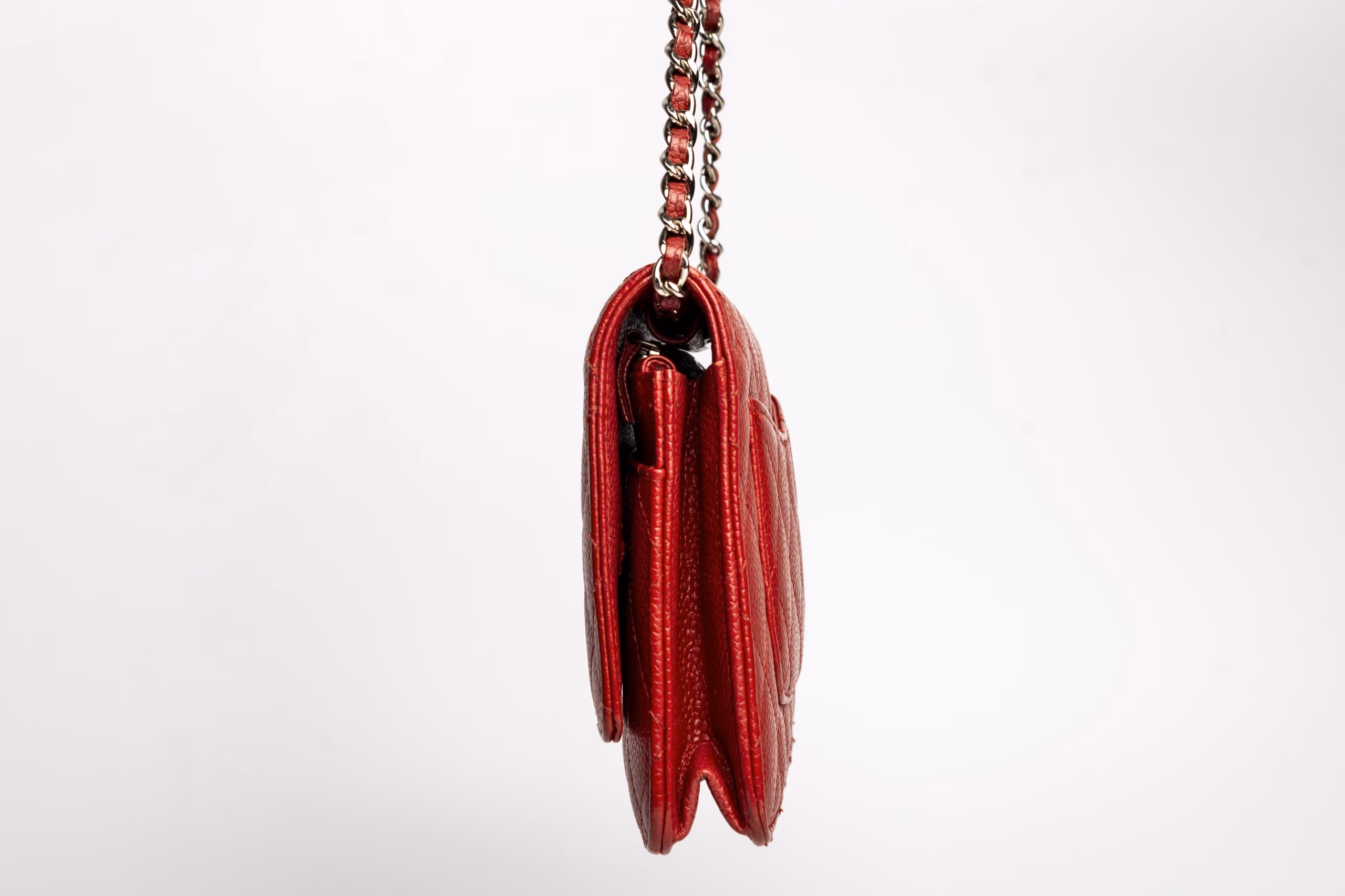 Chanel Caviar Classic Wallet On Chain - Image 11